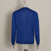 Knitted Linen Henley Shirt In Ocean