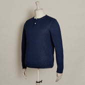 Knitted Linen Henley Shirt In