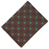 Floral Printed Silk Cardholder / Wallet - Brown