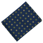 Floral Printed Silk Cardholder / Wallet - Navy