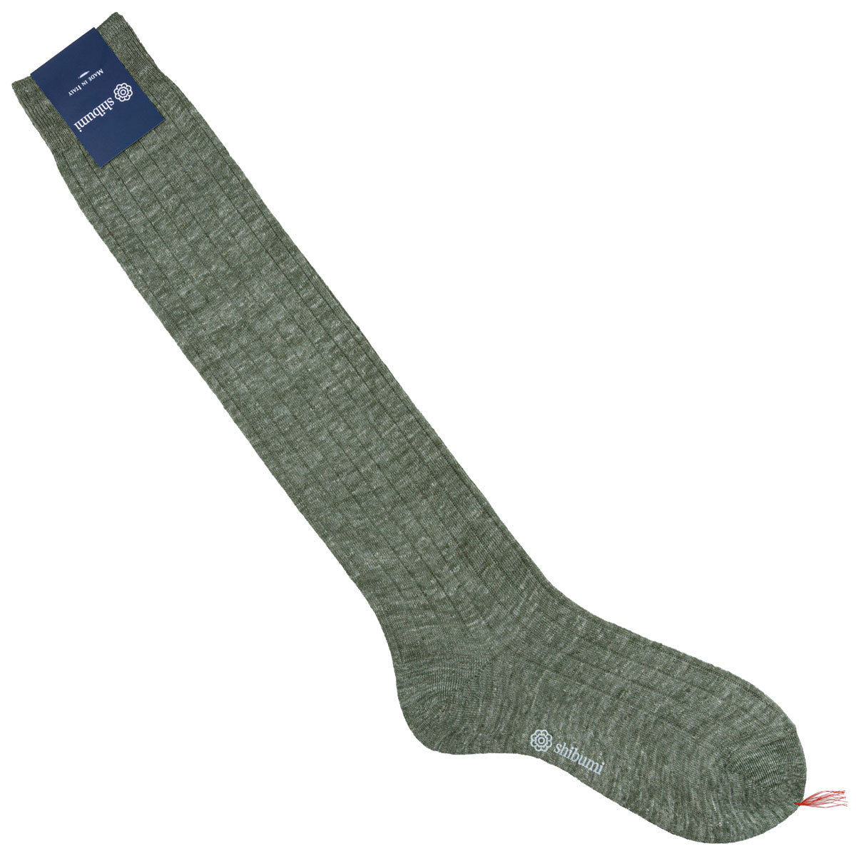 Knee Socks Ribbed Salvia Linen