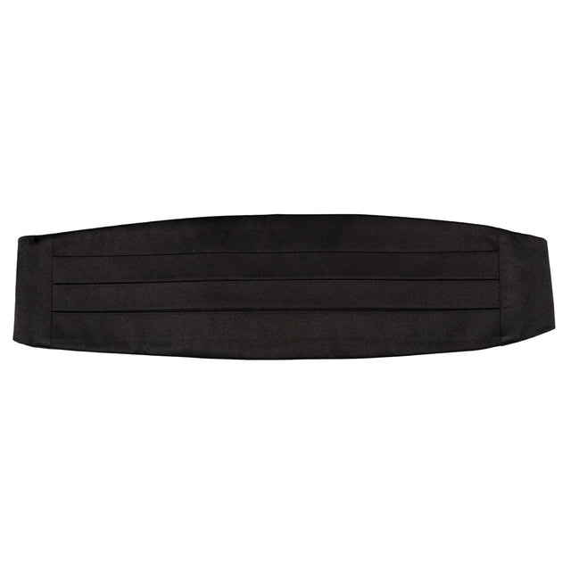 Satin Cummerbund - Black - Silk