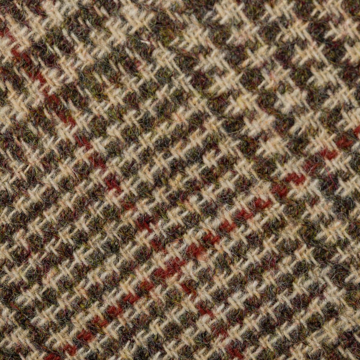 James Crowther Checked Bespoke Wool Tie Brown Red