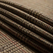 James Crowther Checked Bespoke Wool Tie Brown Red