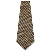 James Crowther Checked Bespoke Wool Tie Brown