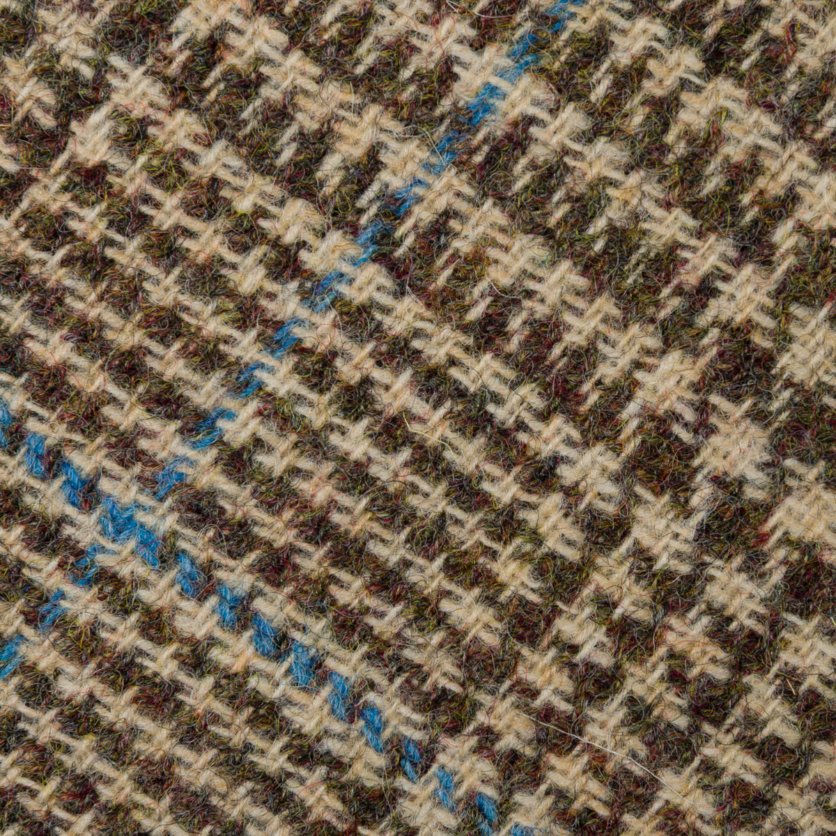 James Crowther Checked Bespoke Wool Tie Brown