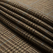 James Crowther Checked Bespoke Wool Tie Brown
