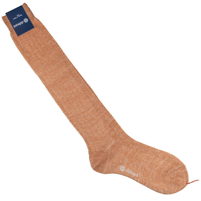 Knee Socks - Ribbed - Mango - Linen