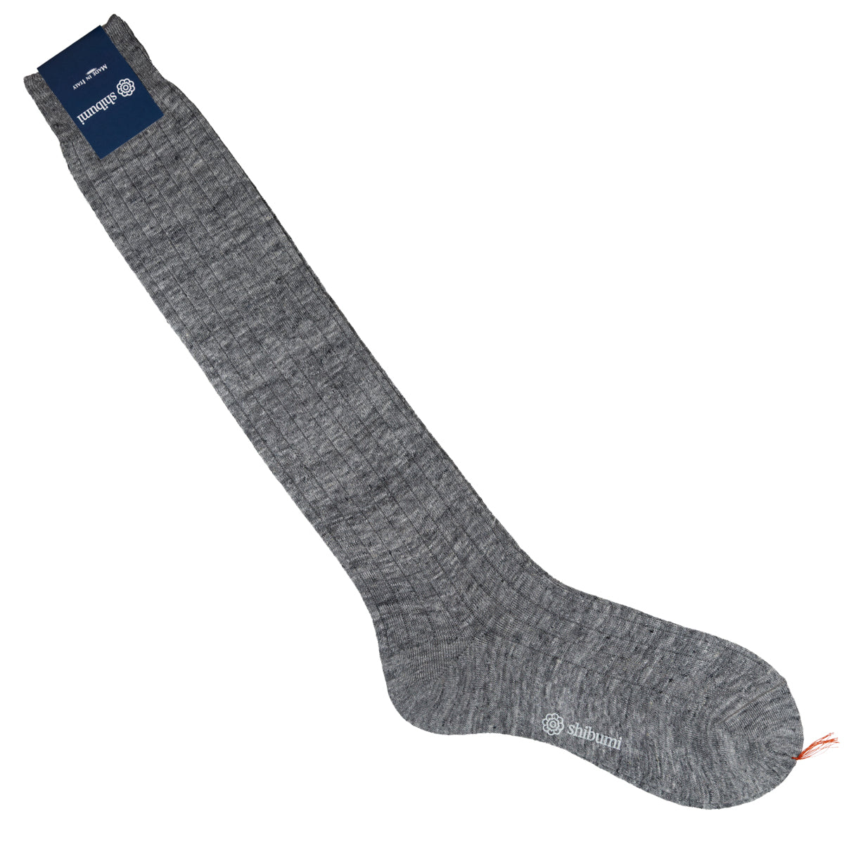 Knee Socks Ribbed Plumb Linen