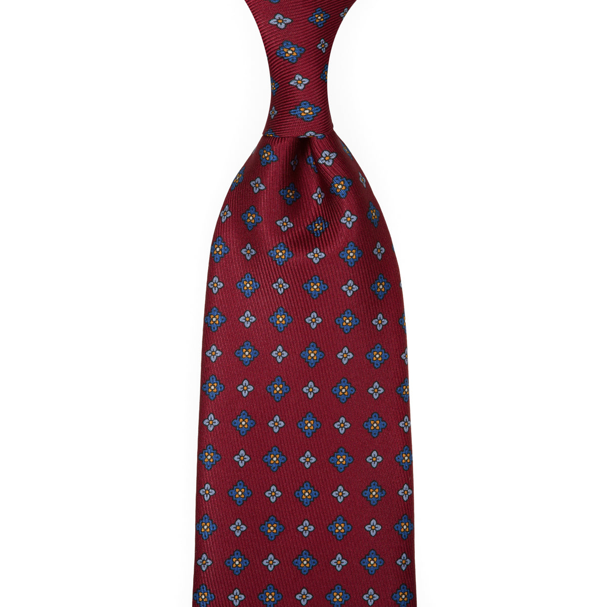 50oz Floral Printed Silk Bespoke Tie Cherry