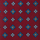 50oz Floral Printed Silk Tie Cherry Hand Rolled