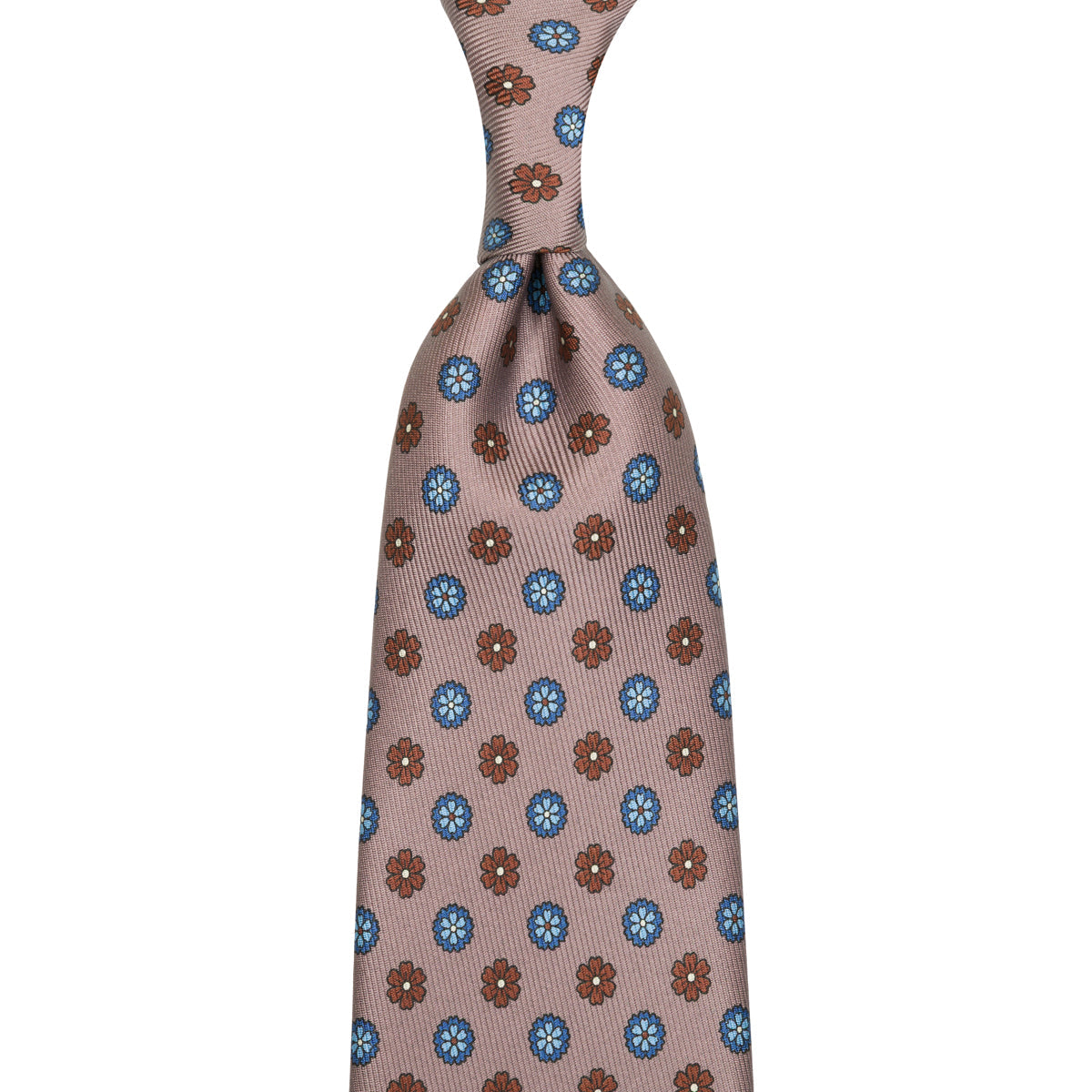 50oz Floral Printed Silk Tie Hopsack Hand Rolled