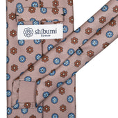 50oz Floral Printed Silk Tie Hopsack Hand Rolled