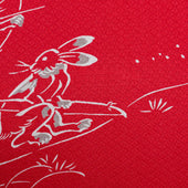 Vintage Kimono Silk Pocket Square Red