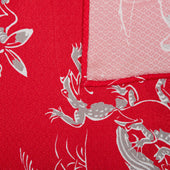 Vintage Kimono Silk Pocket Square Red