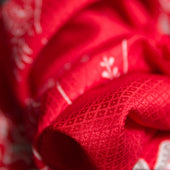 Vintage Kimono Silk Pocket Square Red