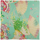 Vintage Kimono Silk Pocket Square - Green
