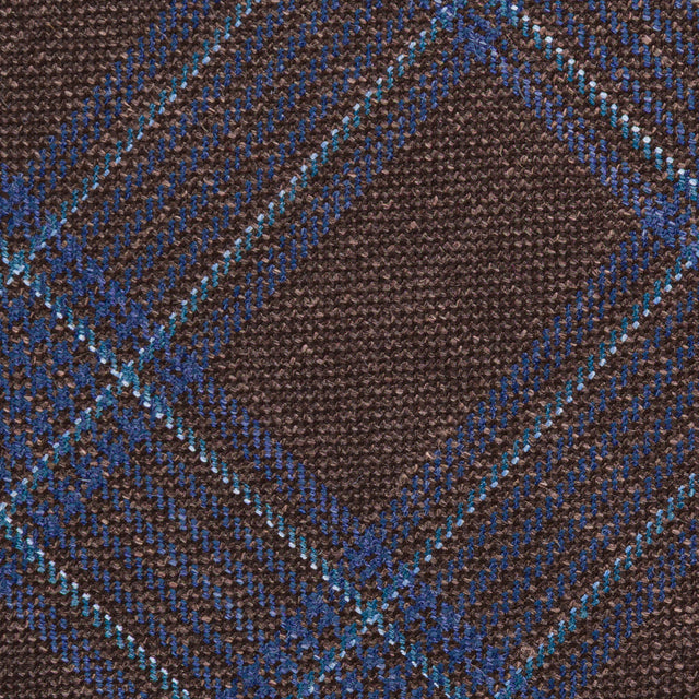 Checked Bespoke Wool / Silk Tie - Brown