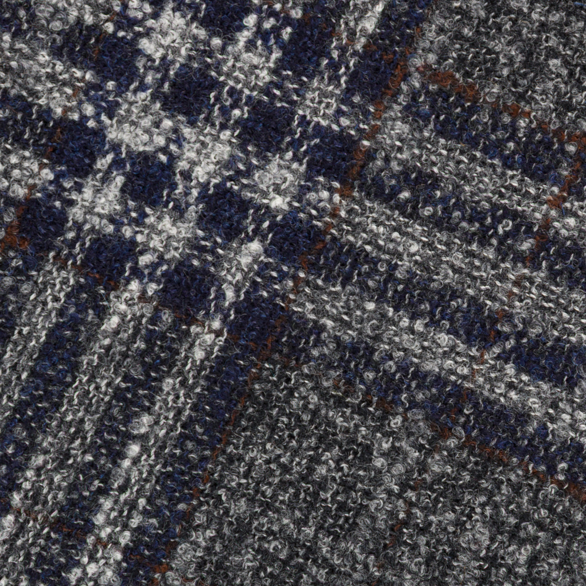 Checked Bespoke Wool Tie Grey