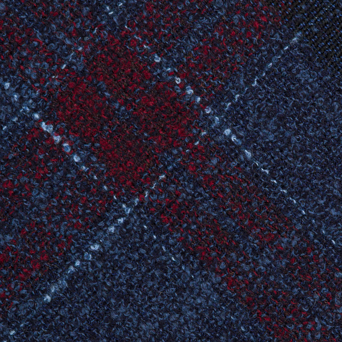 Checked Bespoke Wool Tie Navy