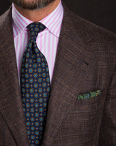 Animal Motif Wool Silk Pocket Square Army 40x40cm