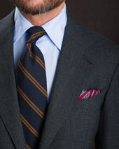 Paisley Motif Wool Silk Pocket Square Red 40x40cm