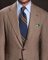 Striped Grossa Grenadine Silk Tie Light Brown Beige