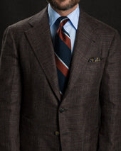 Japanese Repp Stripe Silk Tie Rust