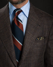 Paisley Motif Wool Silk Pocket Square Gold 40x40cm