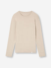 Men's Long Sleeve T-Shirt Basel Micro Modal Stretch Light Stone