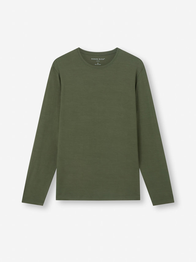 Men's Long Sleeve T-Shirt Basel Micro Modal Stretch Evergreen