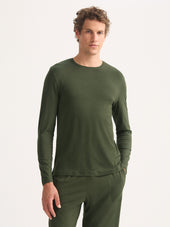 Men's Long Sleeve T-Shirt Basel Micro Modal Stretch Evergreen