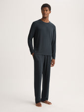 Men S Long Sleeve T Shirt Marlowe Micro Modal Stretch Anthracite