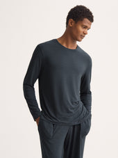 Men S Long Sleeve T Shirt Marlowe Micro Modal Stretch Anthracite