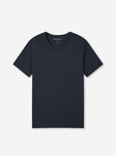 Men's V-Neck T-Shirt Basel Micro Modal Stretch Navy
