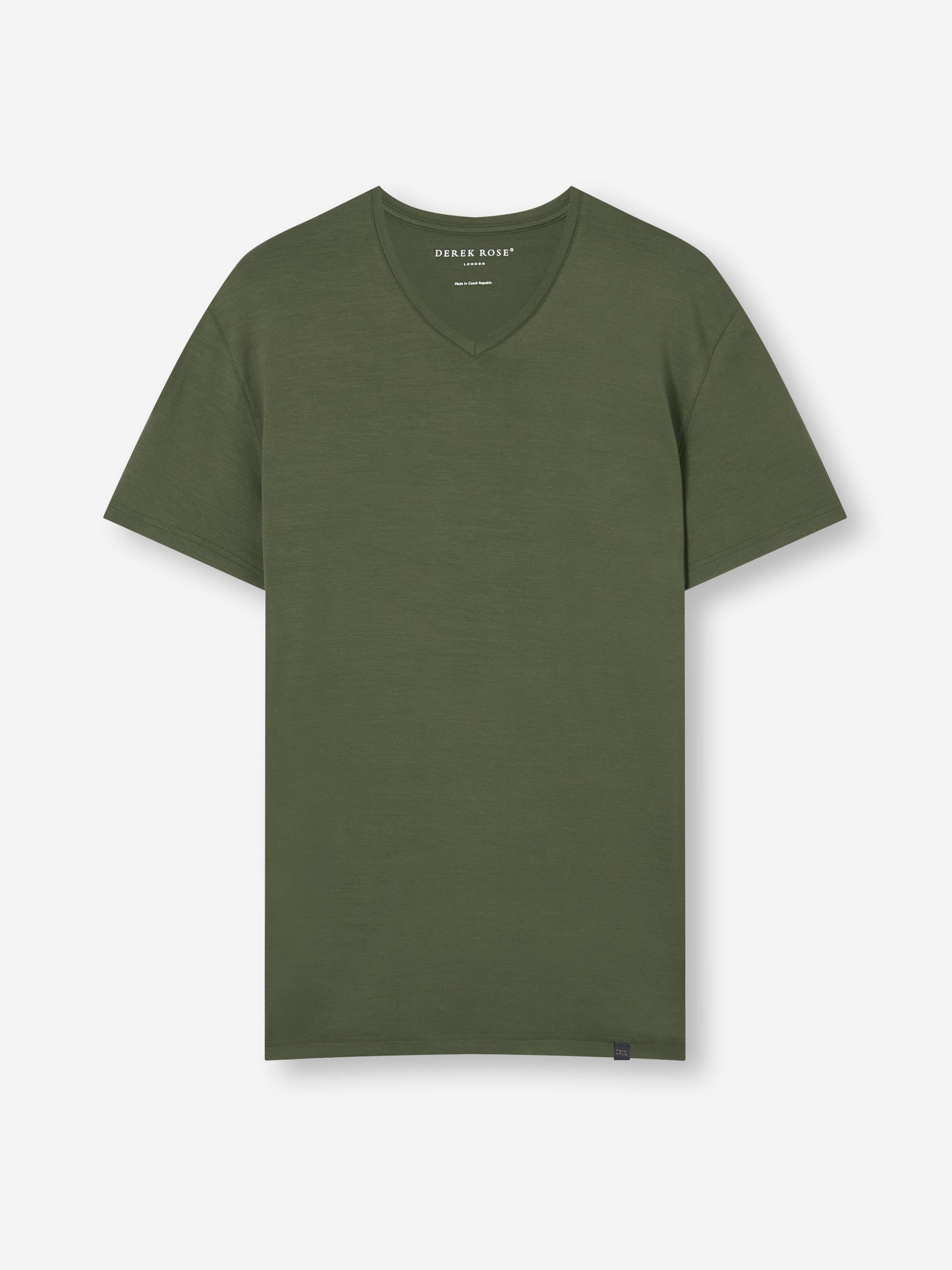 Men S V Neck T Shirt Basel Micro Modal Stretch Evergreen