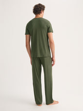 Men S V Neck T Shirt Basel Micro Modal Stretch Evergreen