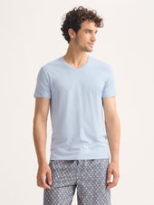 Men S V Neck T Shirt Basel Micro Modal Stretch Light