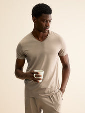 Men S V Neck T Shirt Basel Micro Modal Stretch