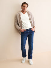 Men S V Neck T Shirt Basel Micro Modal Stretch Vanilla