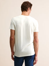 Men S V Neck T Shirt Basel Micro Modal Stretch Vanilla