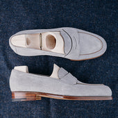 Piccadilly Loafer On Brio Last In Light Blueish Grey Suede Leather