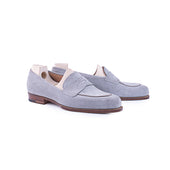 Piccadilly loafer on Brio last in light blueish grey suede leather