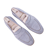 Piccadilly Loafer On Brio Last In Light Blueish Grey Suede Leather