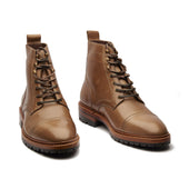 Dixon Cap Toe Derby Boot Natural Chromexcel Hand Welted Service Boots