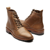 Dixon Cap Toe Derby Boot Natural Chromexcel Hand Welted Service Boots