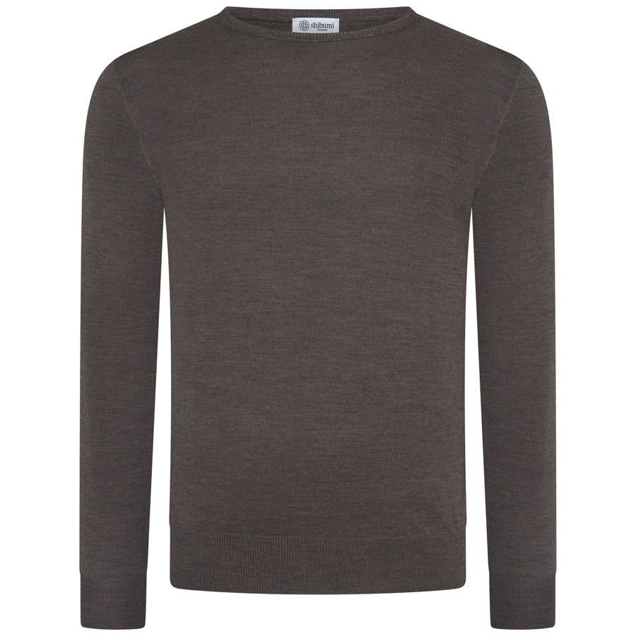Merino Wool Crew Neck Sweater Hazelnut