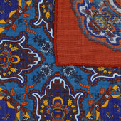 Animal Motif Wool Silk Pocket Square 40x40cm