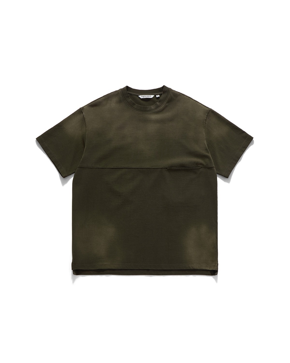 BLEACHED POCKET T- SHIRTS / OLIVE