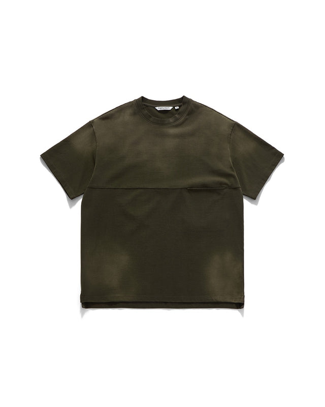 BLEACHED POCKET T- SHIRTS / OLIVE